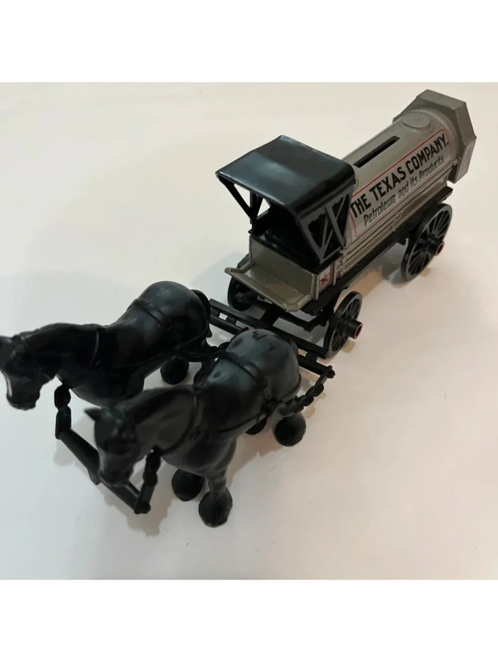 Vintage Horse Drawn Tank Wagon Coin Bank Toy 1991